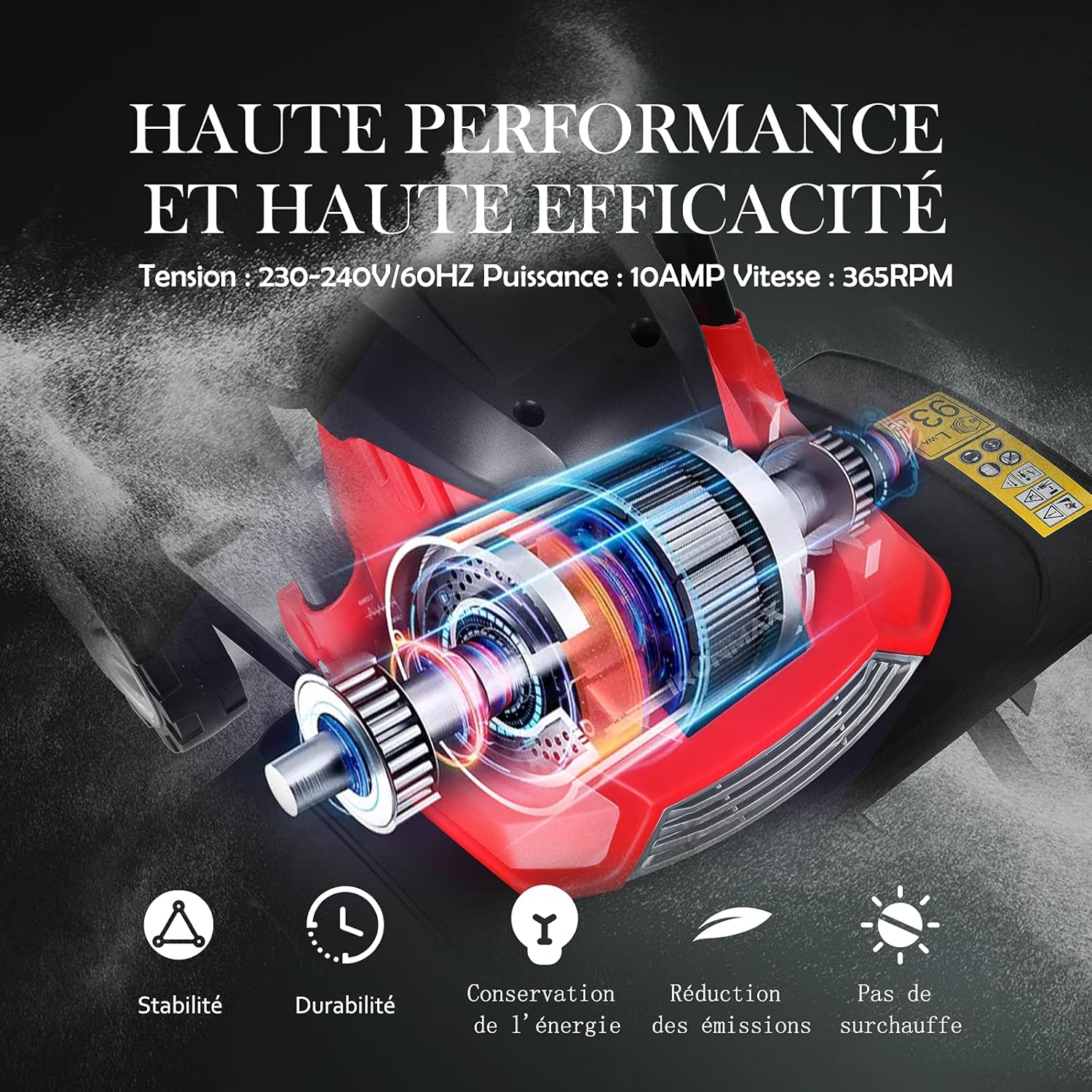 1500W Zappatrice Elettrica, Motocoltivatore con 6 Lame, Profondità di Lavoro 220mm, Larghezza di Lavoro 430mm, Ruote Pieghevoli, Manico Pieghevole - 6
