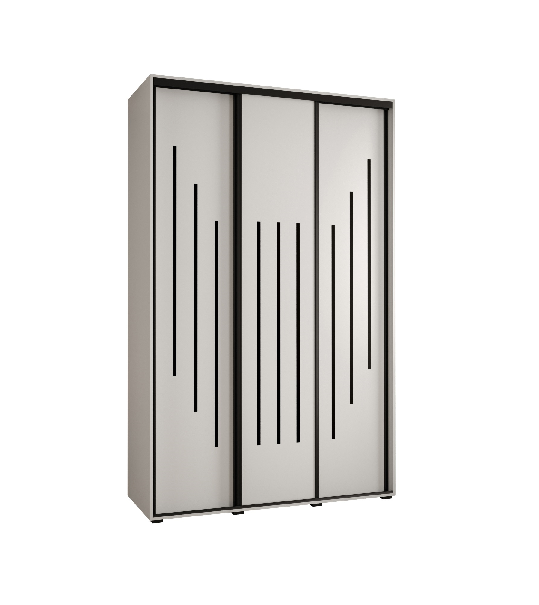 Szafa przesuwna wysoka Davos 8 150 x 60 x 235,2 cm biały + biały + u. czarny - Abiks Meble