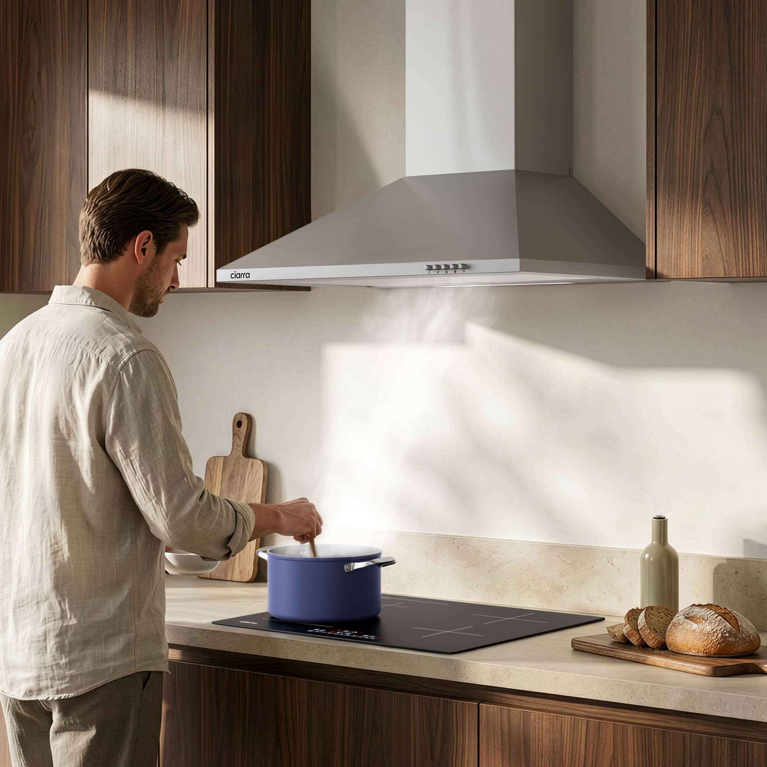 Exaustor de Parede 60cm CIARRA Classe A++ 370m3/h Recirculação Prata 201SS60 - 3