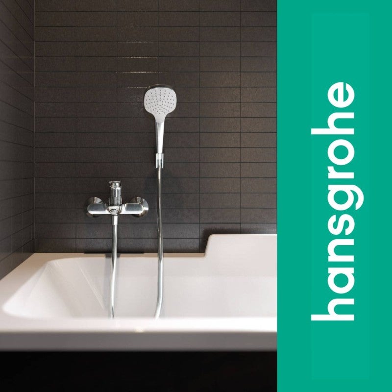Mitigeur bain mécanique HANSGROHE Logis + Pommeau de douche Crometta avec flexible et support - 2
