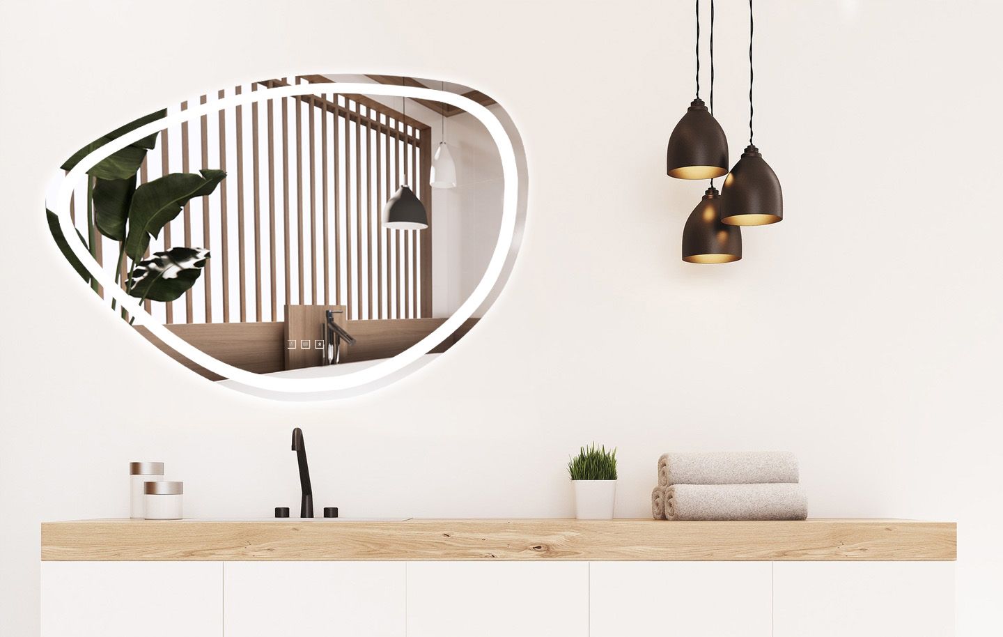 MIROIR REA LED P11238 FOG GREY 70X100CM - 8