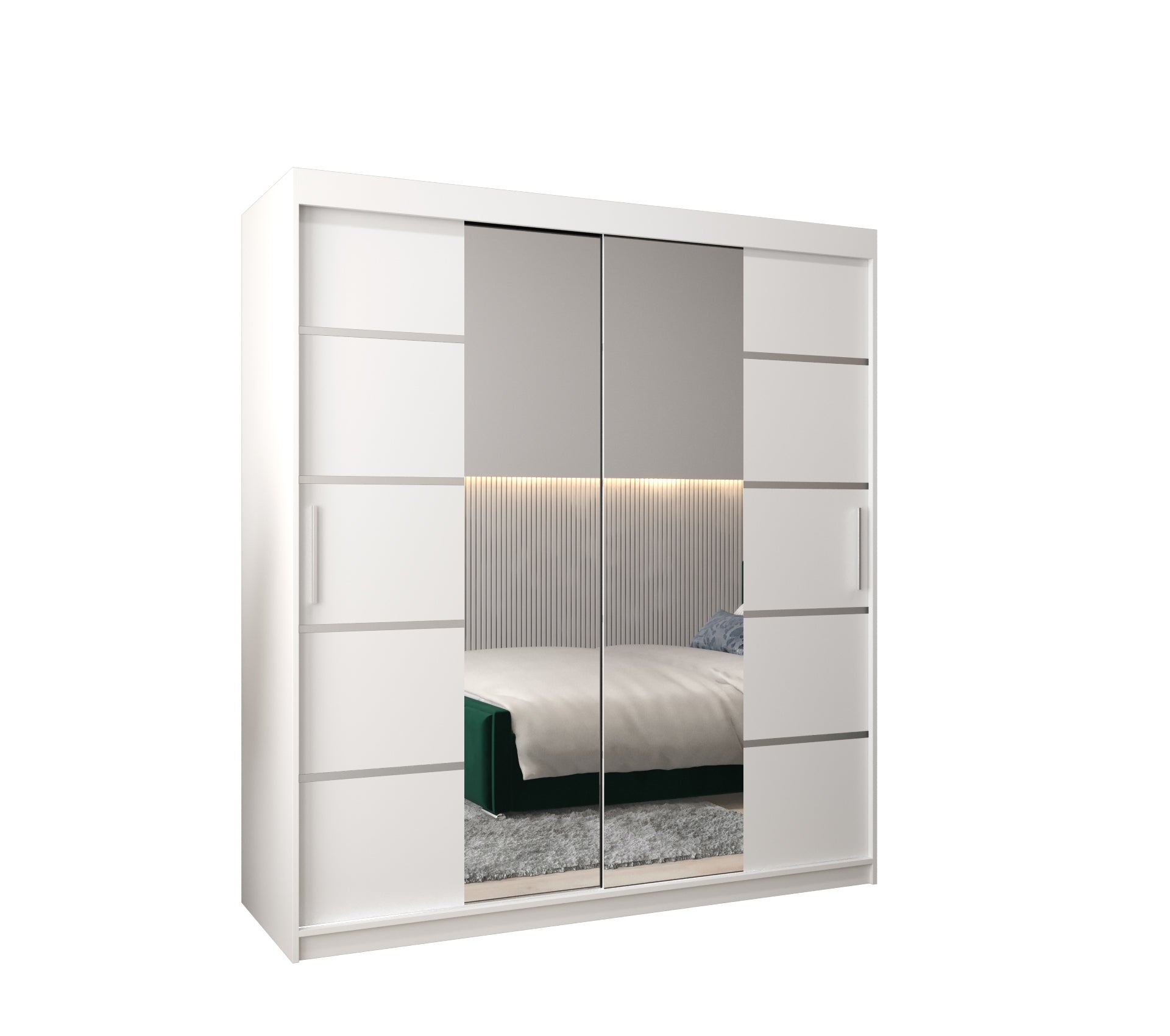 Szafa przesuwna garderoba Verona 4 180 x 62 x 200 cm Biały - Abiks Meble