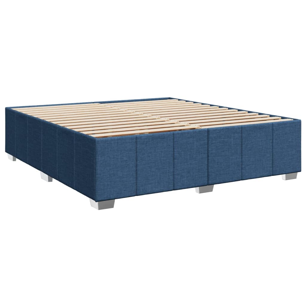 Maison Exclusive - Sommier à lattes de lit avec matelas Bleu 200x200 cm Tissu - 9