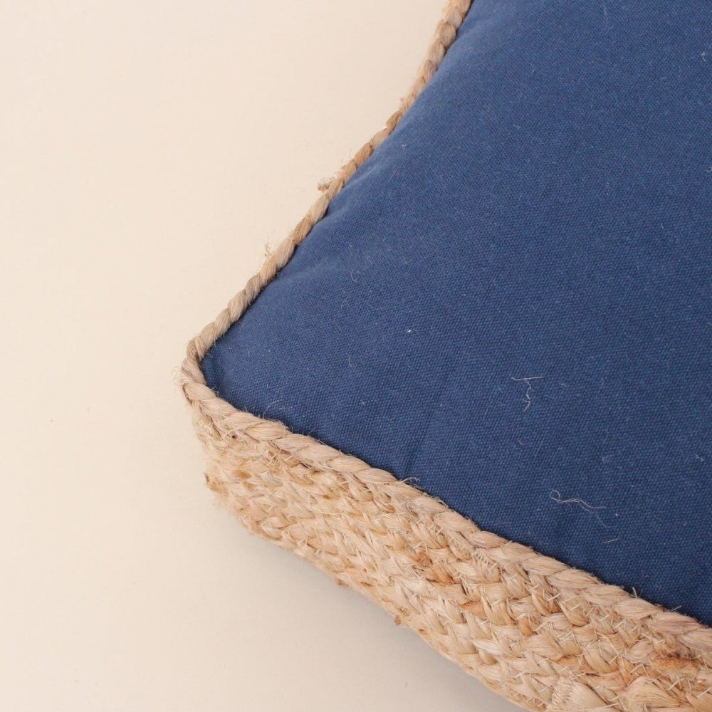 Coussin de sol en tissu et jute 50x50cm - Ornami - 3