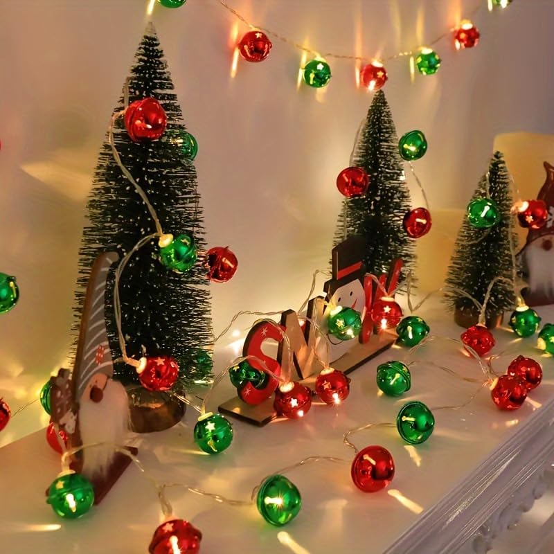 Guirlande 6m avec Port USB | 40 LEDs, Cloches Rouge et Vert, Lumière Chaude pour Décoration de Noël et Mariage - 5
