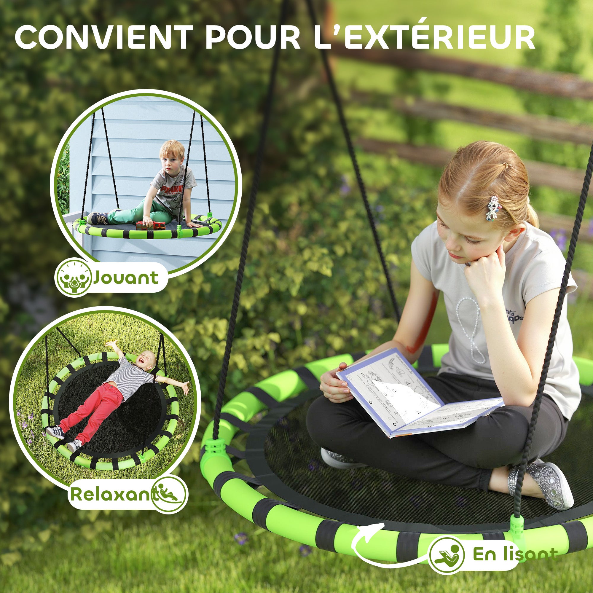Balançoire nid d'oiseau tissu texteline AIYAPLAY - 6