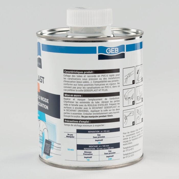 Colle PVC GEBSOPLAST GEL+ boite 1 L - 2