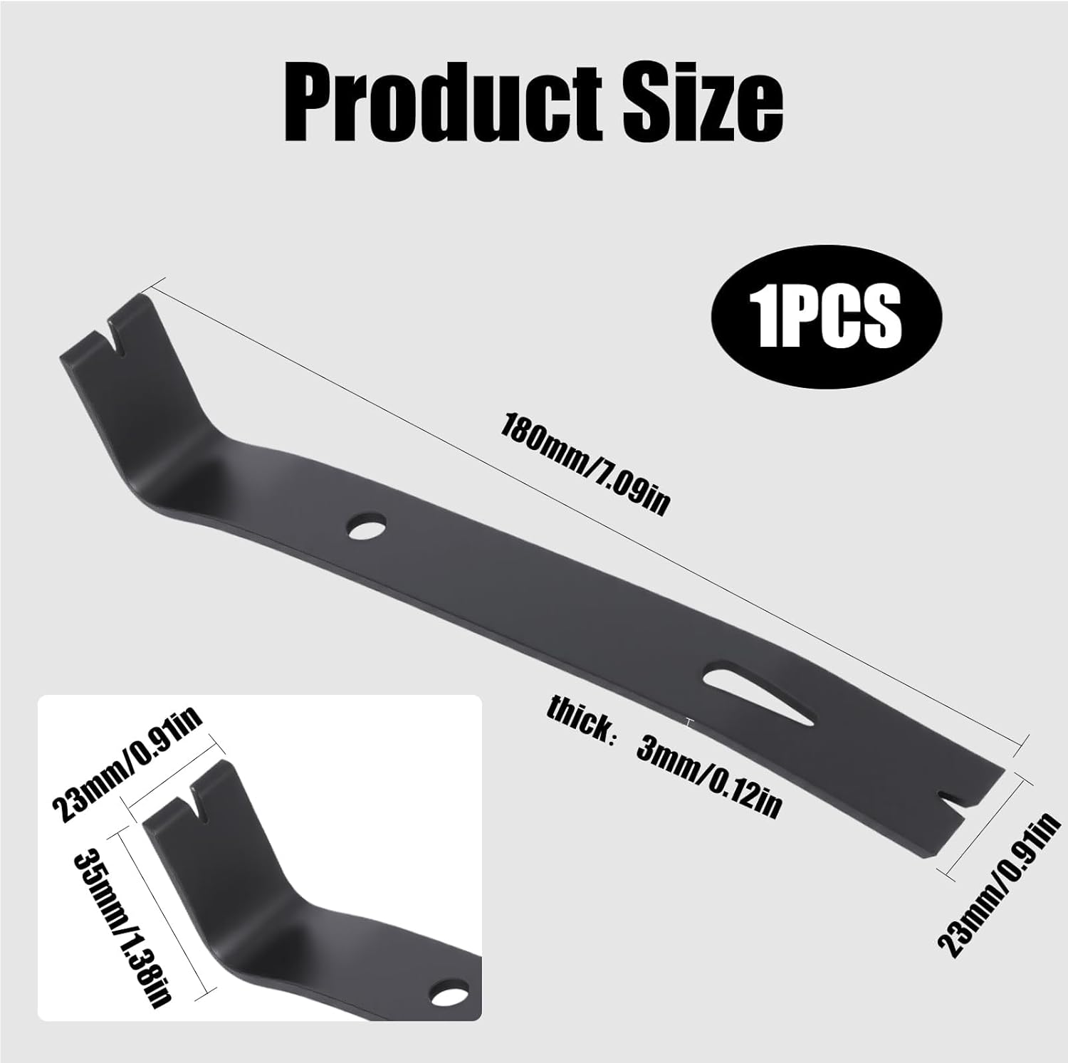 Pied de biche 180mm, arrache-clous en acier spécial durci pour une grande puissance Robuste Barre de Levier Petit pour la Poche - 3