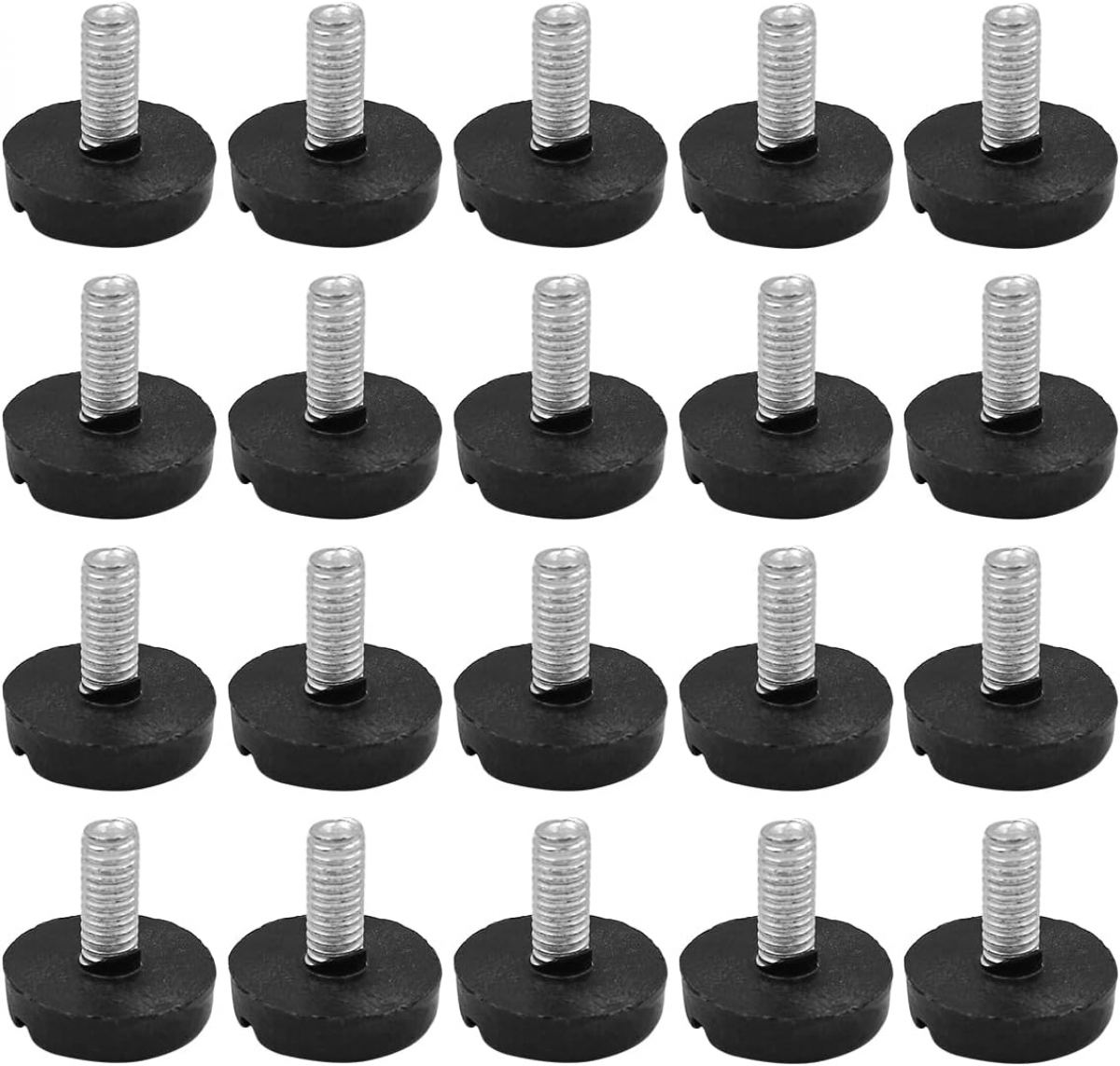 20 buc M6 picioare de nivelare a panourilor filetate, reglabile, pentru mobilă, picior de nivelare, glisare 15 mm