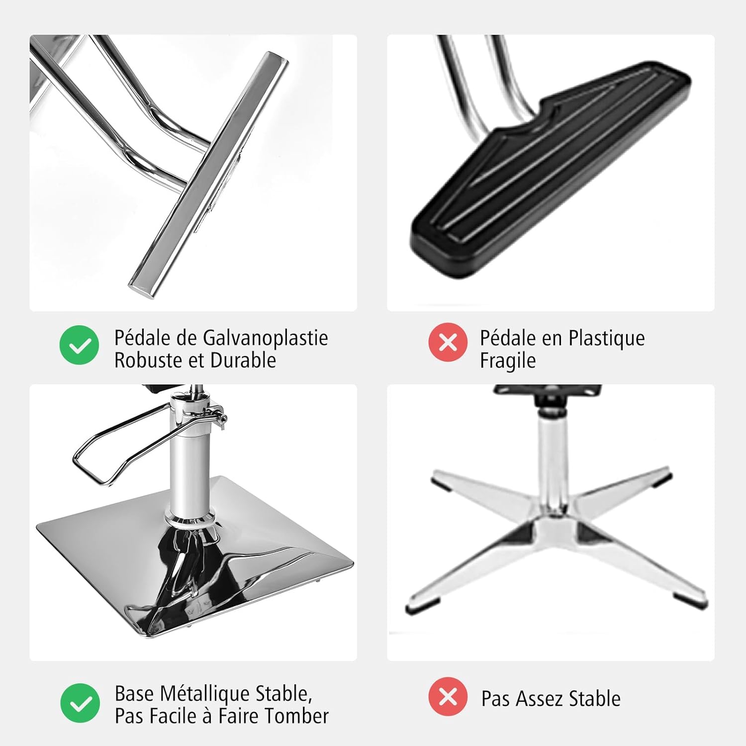 Poltrona da Barbiere con Altezza Regolabile, Sedia da Barbiere Girevole a 360°, con Pompa Idraulica Pesante, Capacità di Carico 150 kg - 7