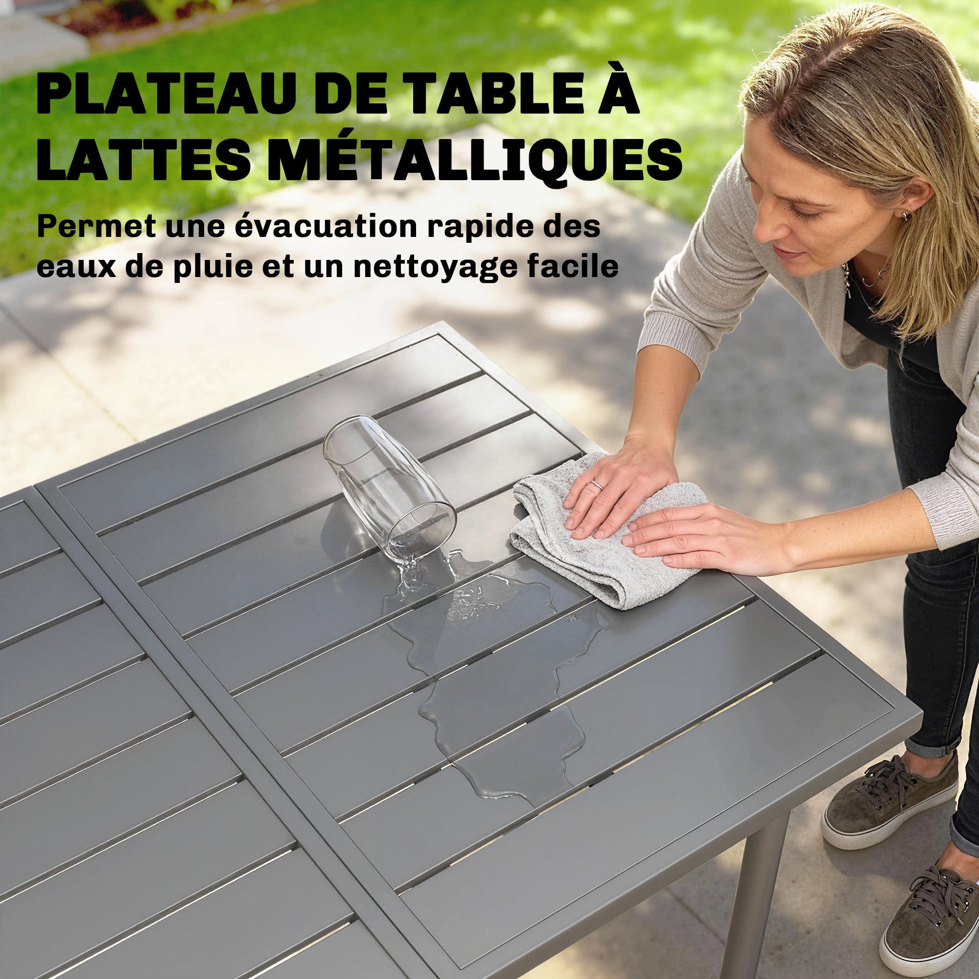 Table de jardin Acier Outsunny - 5