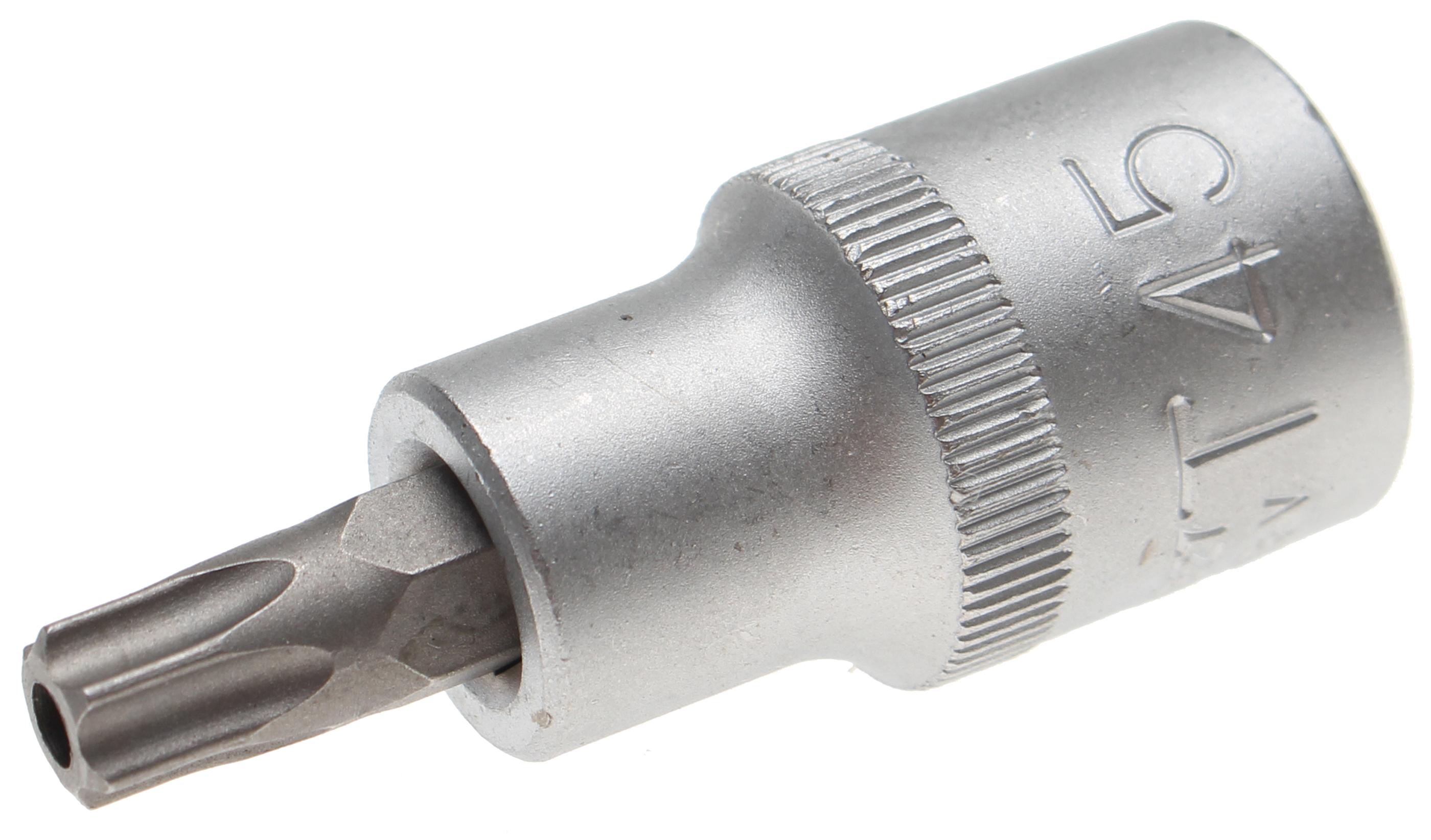 BGS grot wiertniczy napęd kwadrat wewnętrzny 12,5 mm (1/2") profil T (do Torx) z otworem T45 - 4327