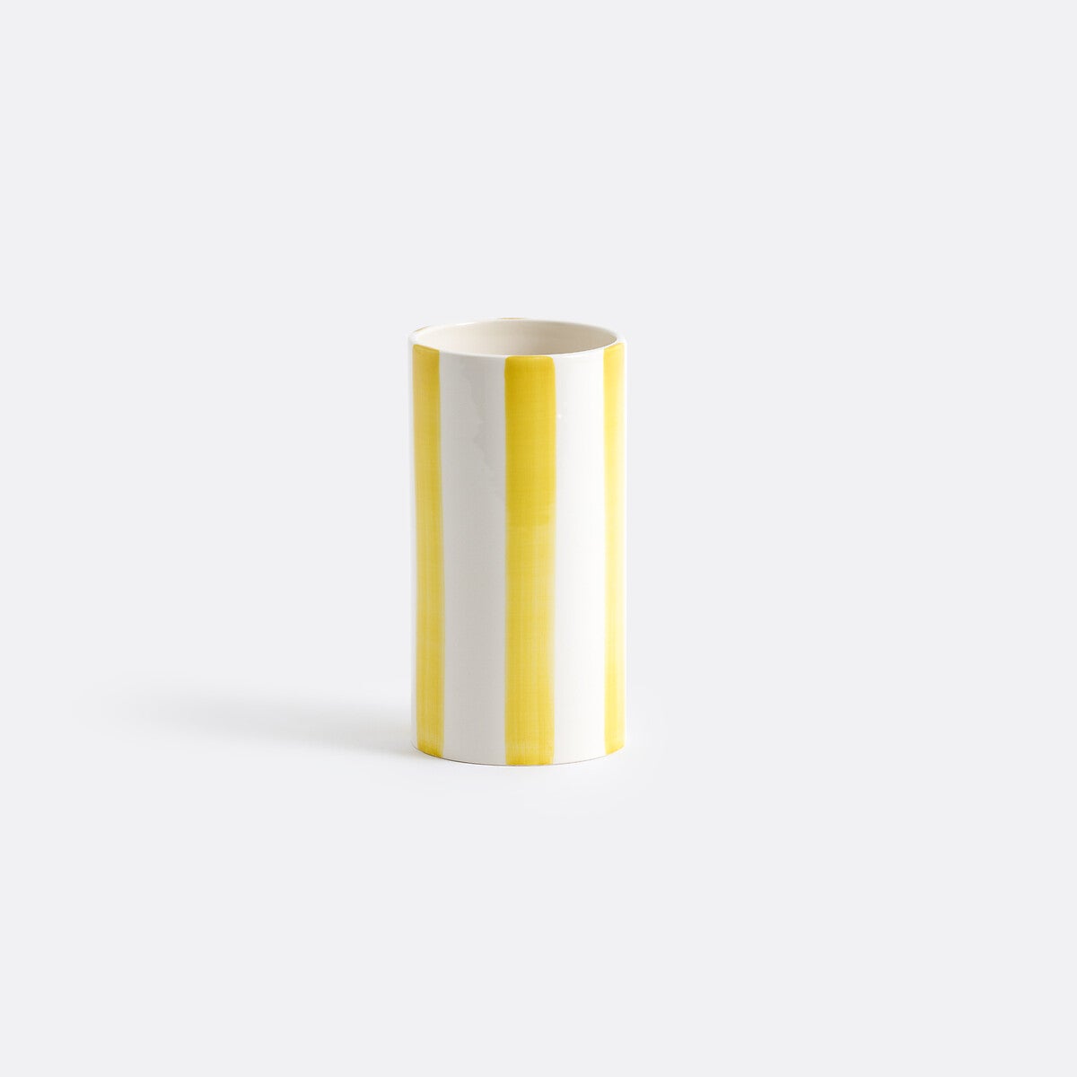 Vase en céramique à rayures, H18 cm, Jaoma - Jaune - taille unique ...