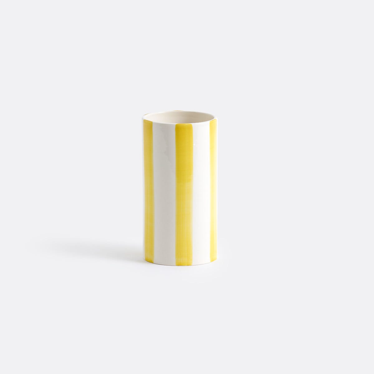 Jaoma Vase en céramique à rayures, H18 cm, Jaoma - Jaune - taille unique ...