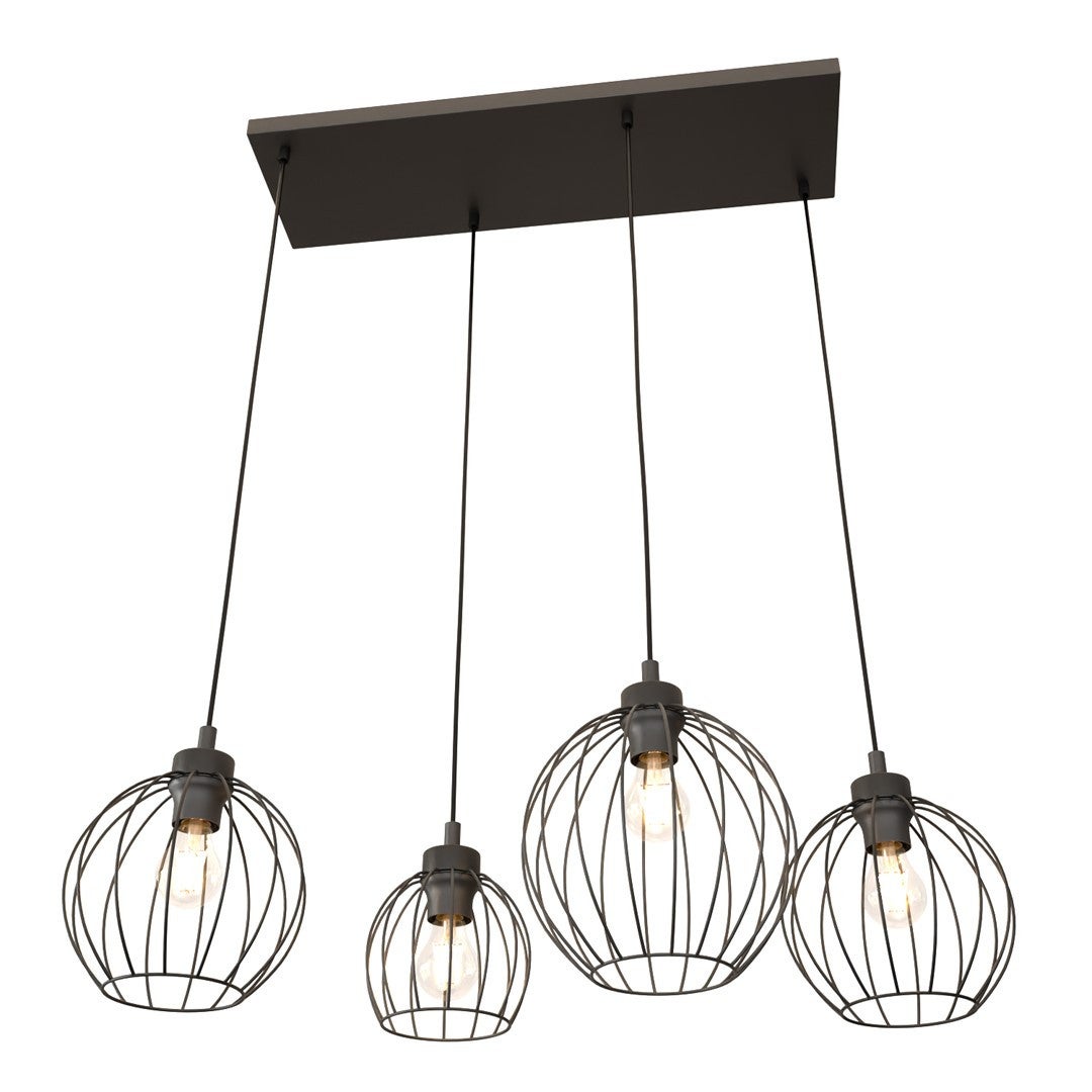Lampa wisząca Nando czarna 4xE27x15W wym: 140 x 83 x 24 cm metal Emibig