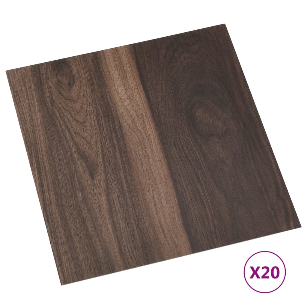 20 piezas lamas de suelo autoadhesivas | tarimas de suelo | tarimas autoadhesivas pvc 1,86 m² marrón oscuro cfw31445