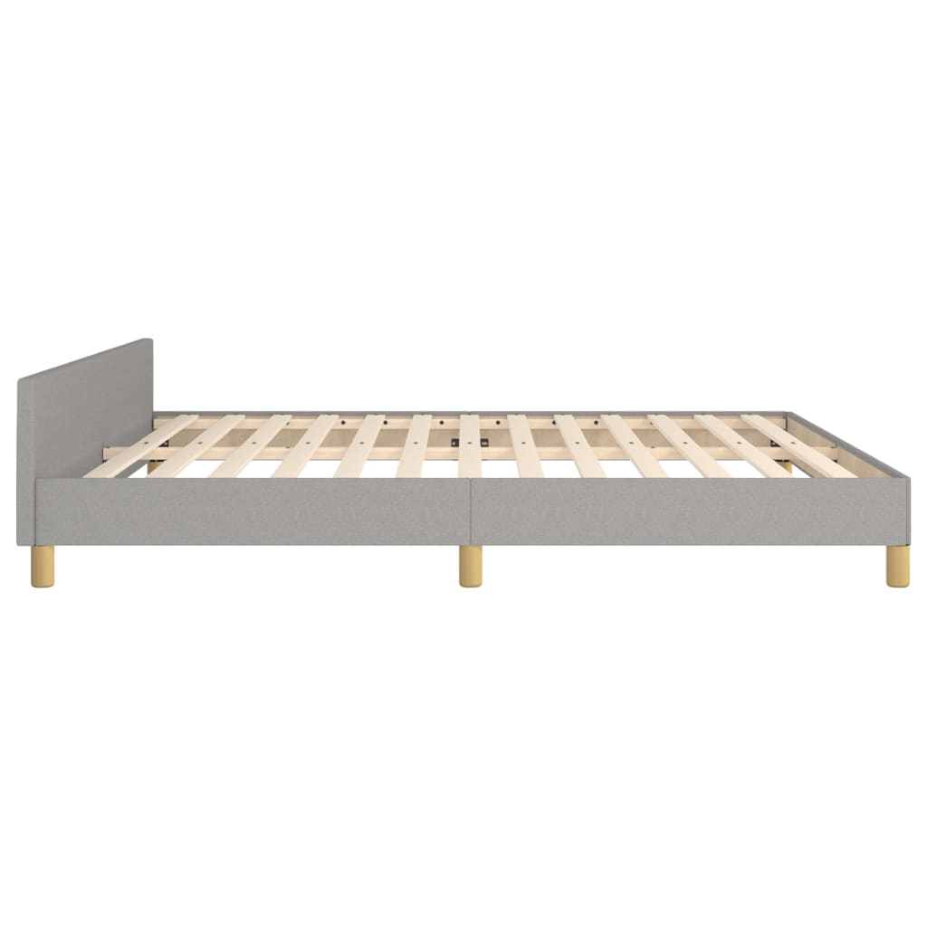 Cadre de lit sans matelas gris clair 160 x 200 cm en tissu - 7