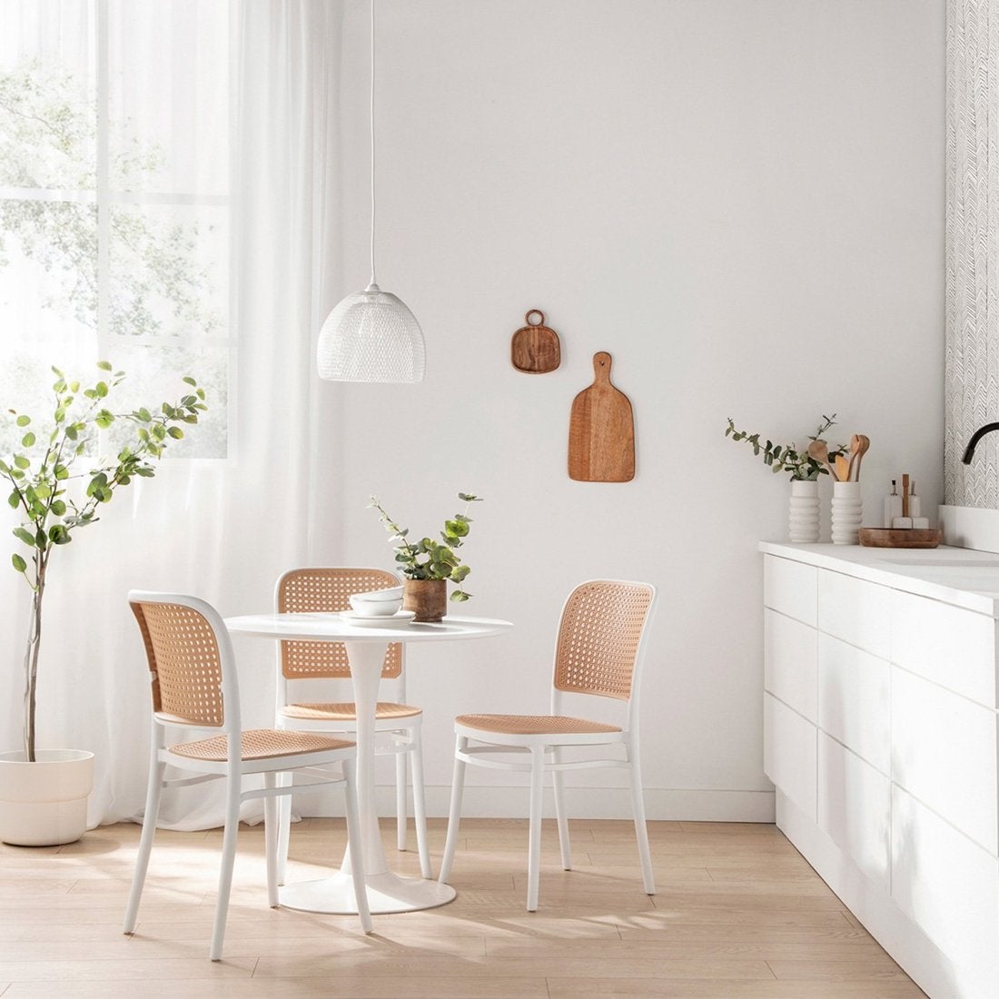 Table à manger ronde Ø80 blanche Cory - 8