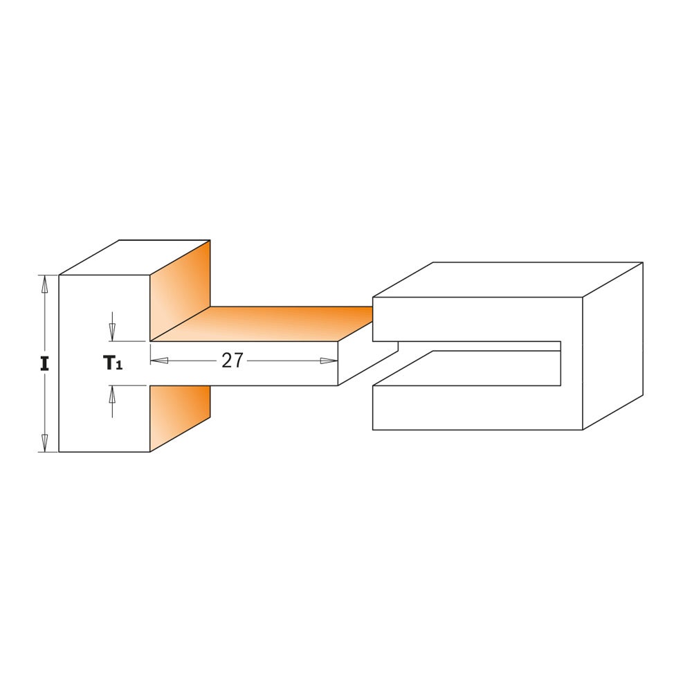 Fresa Per Incastri A X CMT 955.503.11 - 45 Gradi, Z2, D=70x30x70 Mm, Per Legno