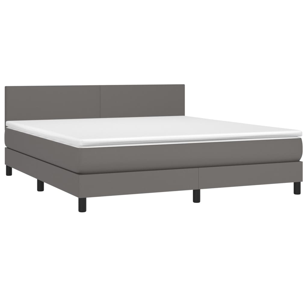 Sommier à lattes de lit avec matelas et LED Gris 160x200 cm vidaXL - 4