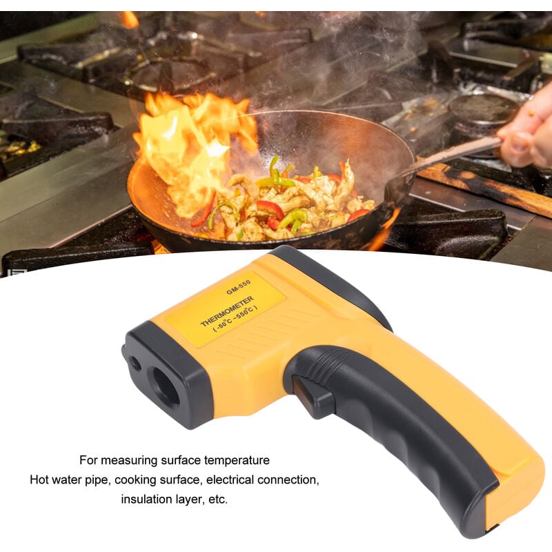 SJLERST Thermomètre Infrarouge, Sans Contact Laser Thermomètre Infrarouge de -50°C à 550°C, Ecran LCD Rétroéclairé (Pas pour l'homme) - 5