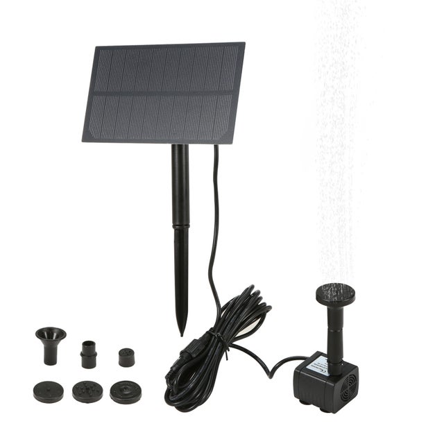 Fontaine Solaire pour Bassin à Oiseaux avec Panneau, Pompe Submersible DIY, Montée sur Mur Branchable, pour Aquarium/Jardin/Piscine