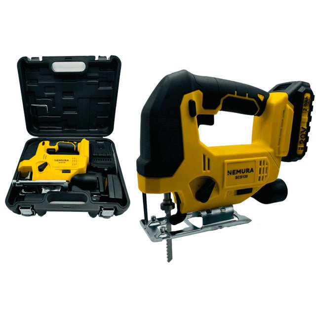 Scie Sauteuse sans fil 20V NEMURA + Batterie 2Ah + Chargeur rapide + Malette de Rangement