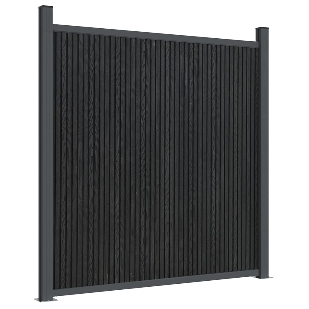 Panneau de clôture gris 872 x 186 cm WPC - 6