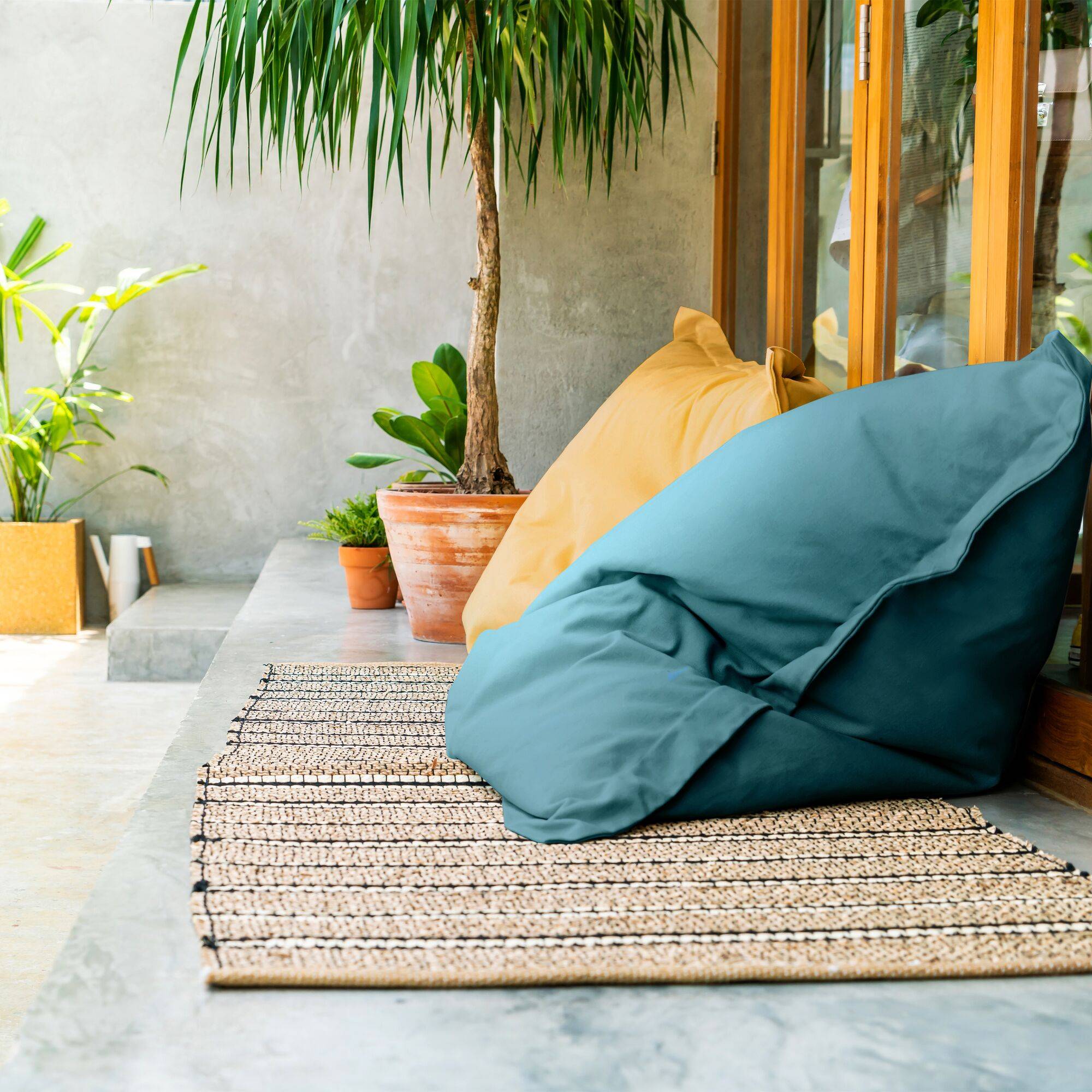 Pouf de sol rectangulaire 140 x 180 cm IN&OUT--Jaune Doré - 3