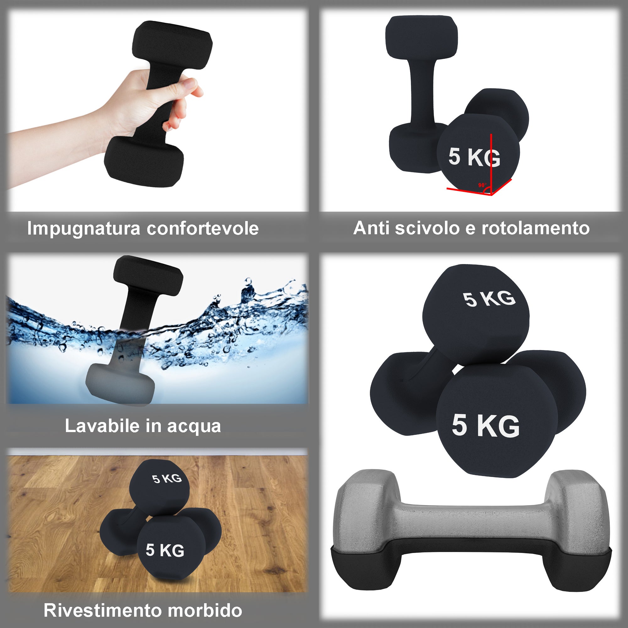 Manubri In Neoprene METIS [0,5kg-16kg] | Net World Sports - Foto 14