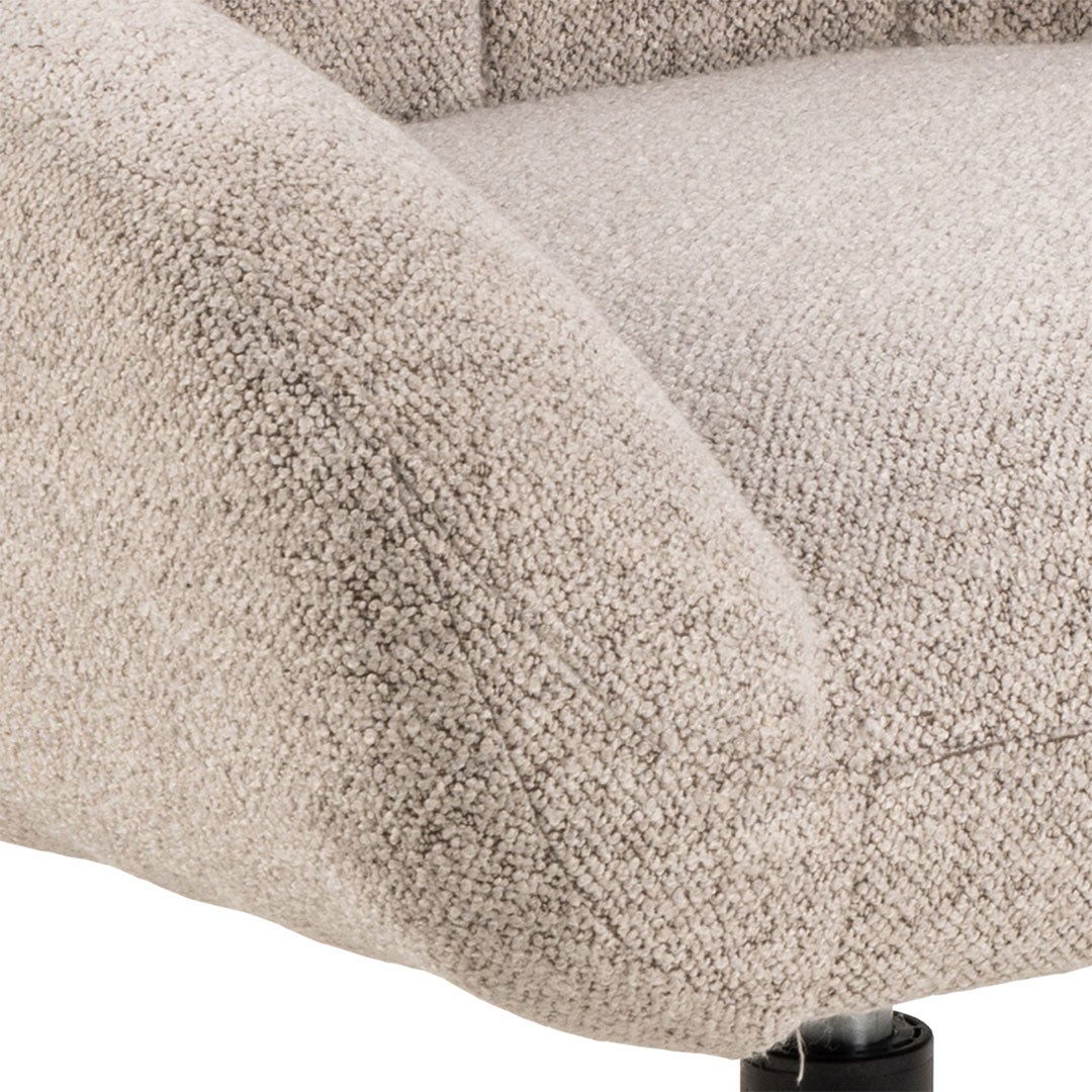 Fauteuil pivotant 73x82x88 cm en tissu bouclette beige - 5