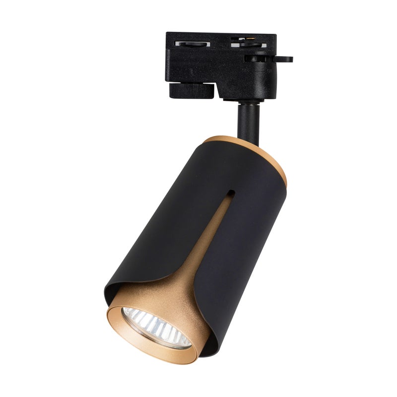 Reflektor szynowy GU10 LED 1-faza IP20 lampa oprawa na szynę ruchomy czarno-złoty XUDO