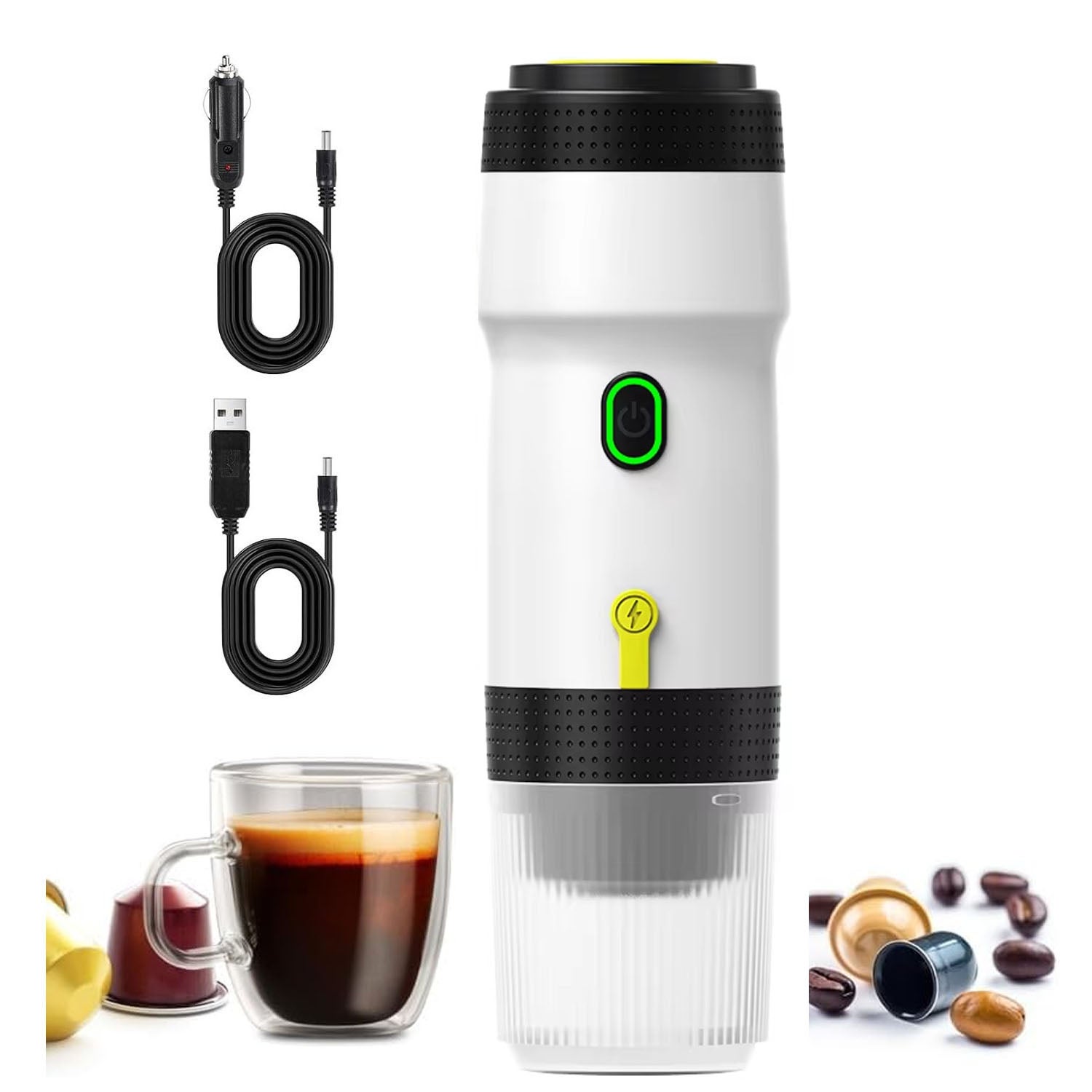 Machine à Expresso Portable DENOKIN – Pour Voiture, Camping, Voyage, 20 Bar, Numérique