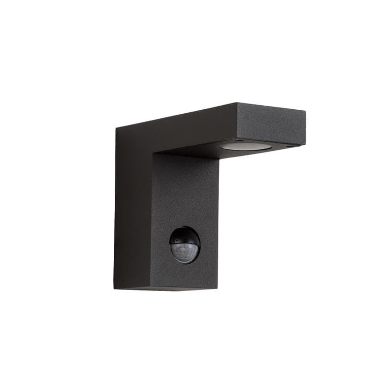 Kinkiet zewnętrzny z czujnikiem TEXAS LED 6W Ciepła biel 230lm antracyt wym:12x15x6cm IP54 Lucide