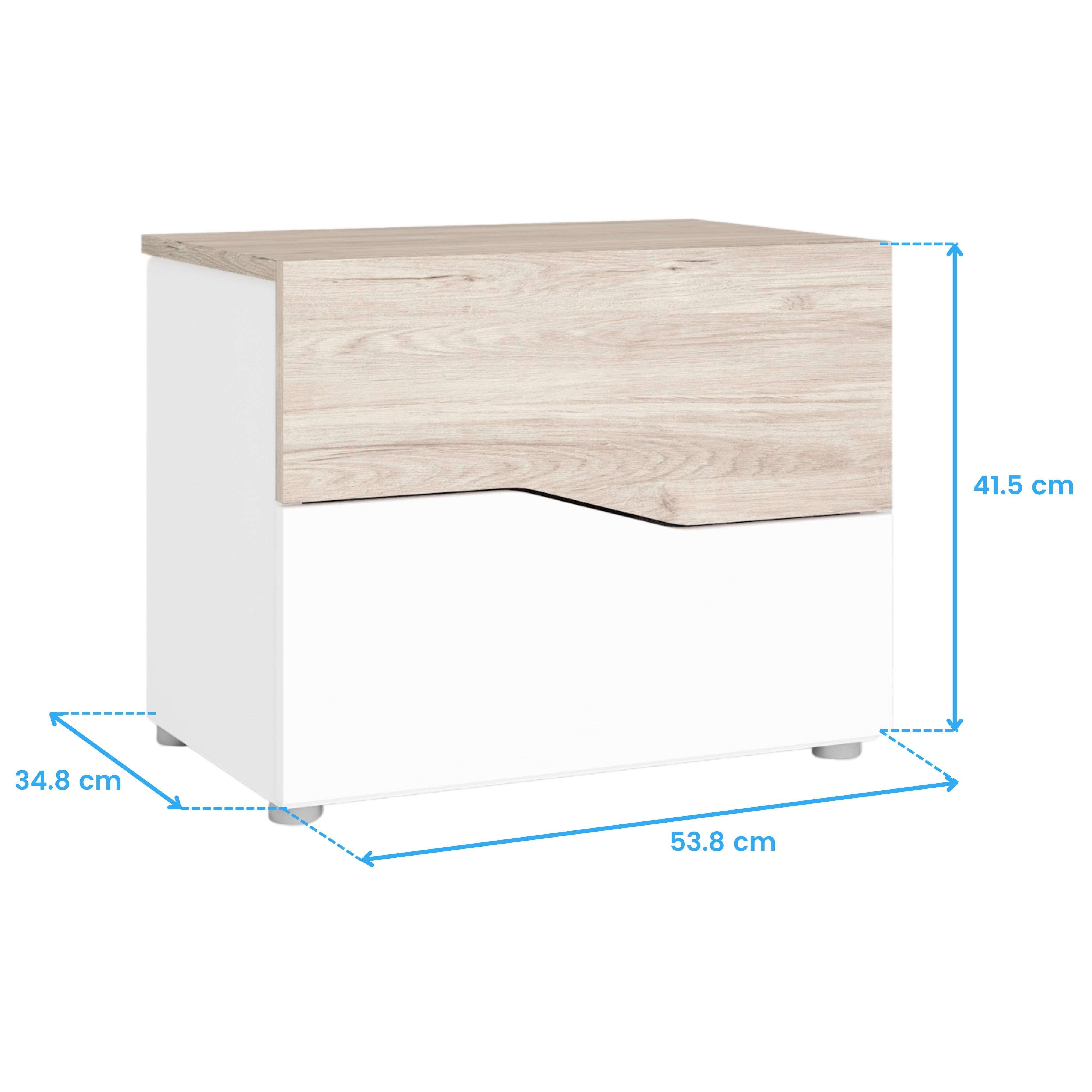 Mesita de noche Cannes 2 cajones blanco/sahara 41,5x53,8x34,8 cm - 8