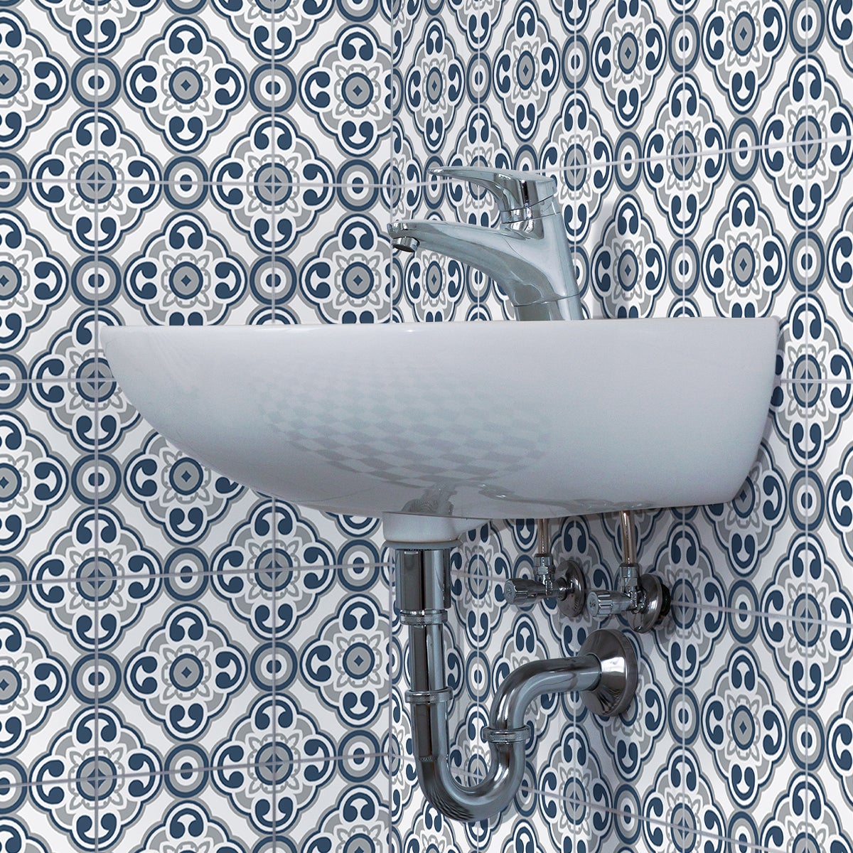 9 adesivi piastrelle di cemento azulejos Madina - Sticker adesivo - adesivi murali - 9stickers20x20cm - 5