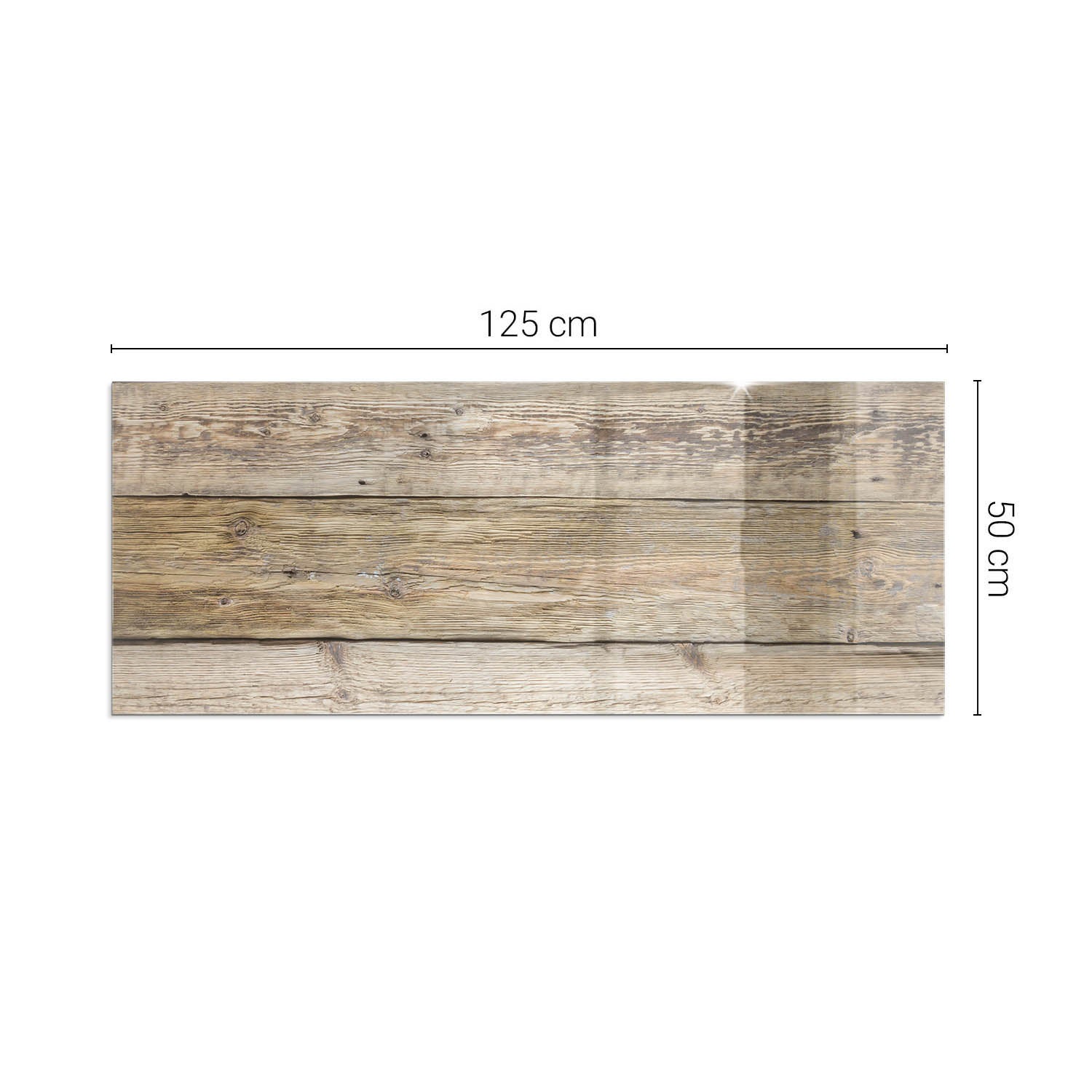 Szkło hartowane na podłogę pod kominek - 125x50 cm - Deska drewniana w układzie - TULUP - 2