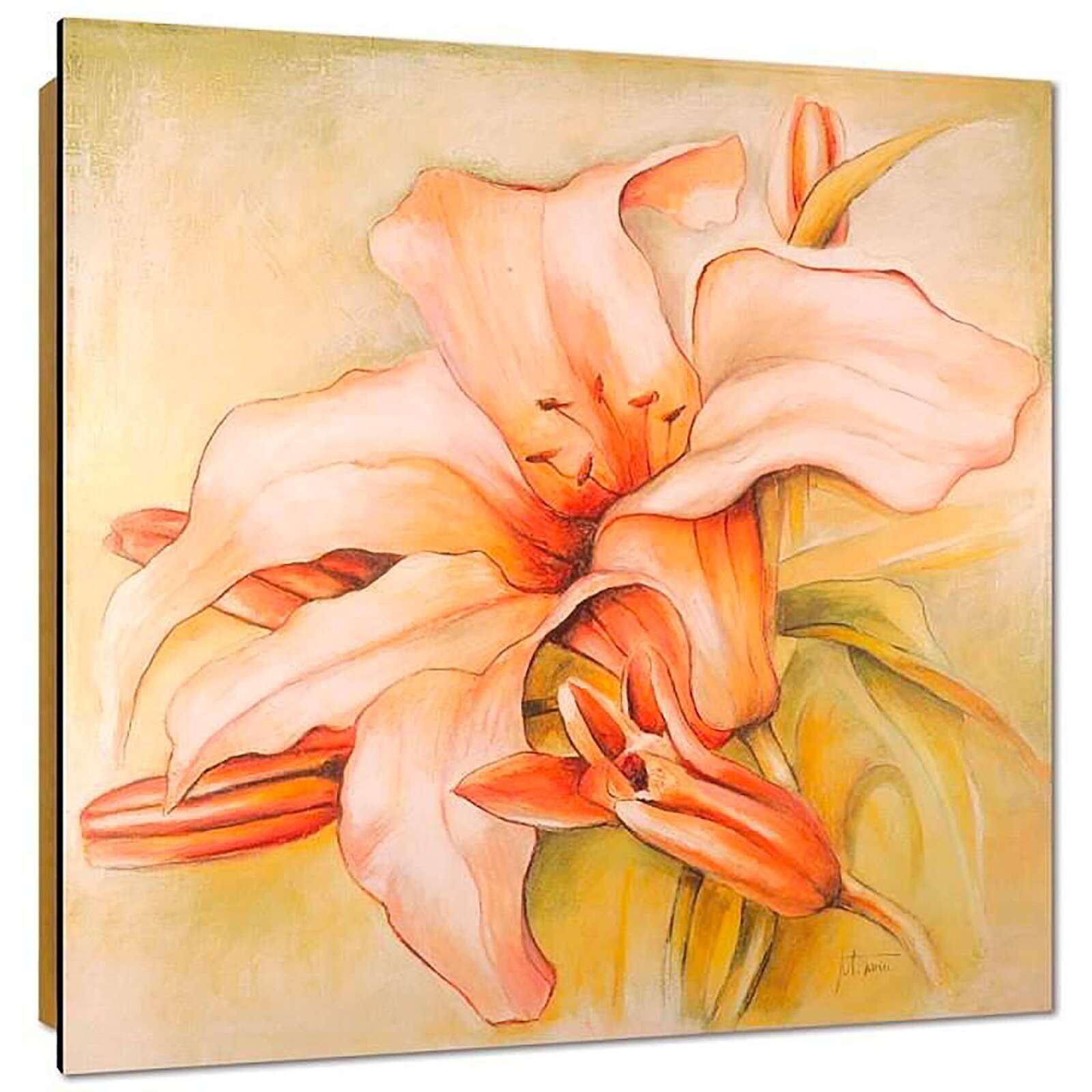 Tableau bois tarin - fleur 2 - 50 x 50 cm - 2