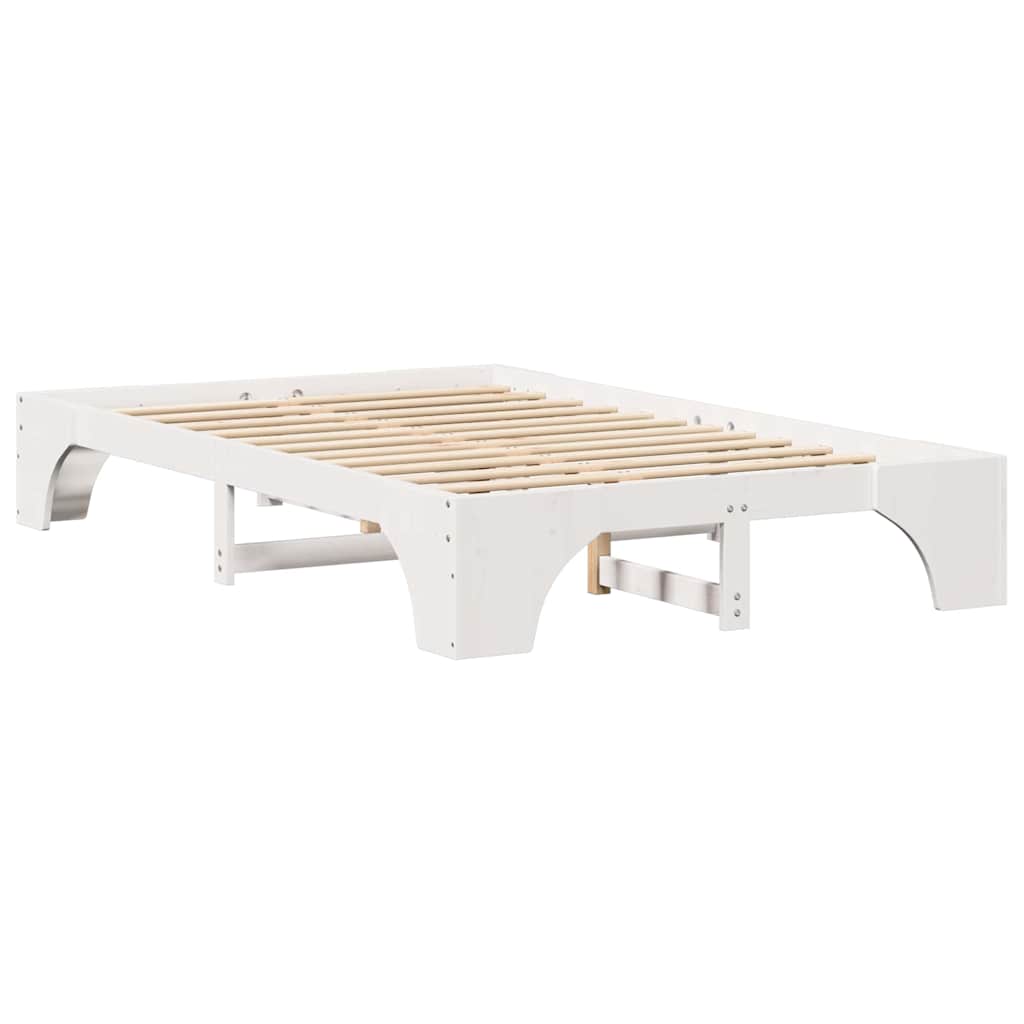Cadre de lit en pin massif blanc, pour la chambre, 120 × 190 cm - 4
