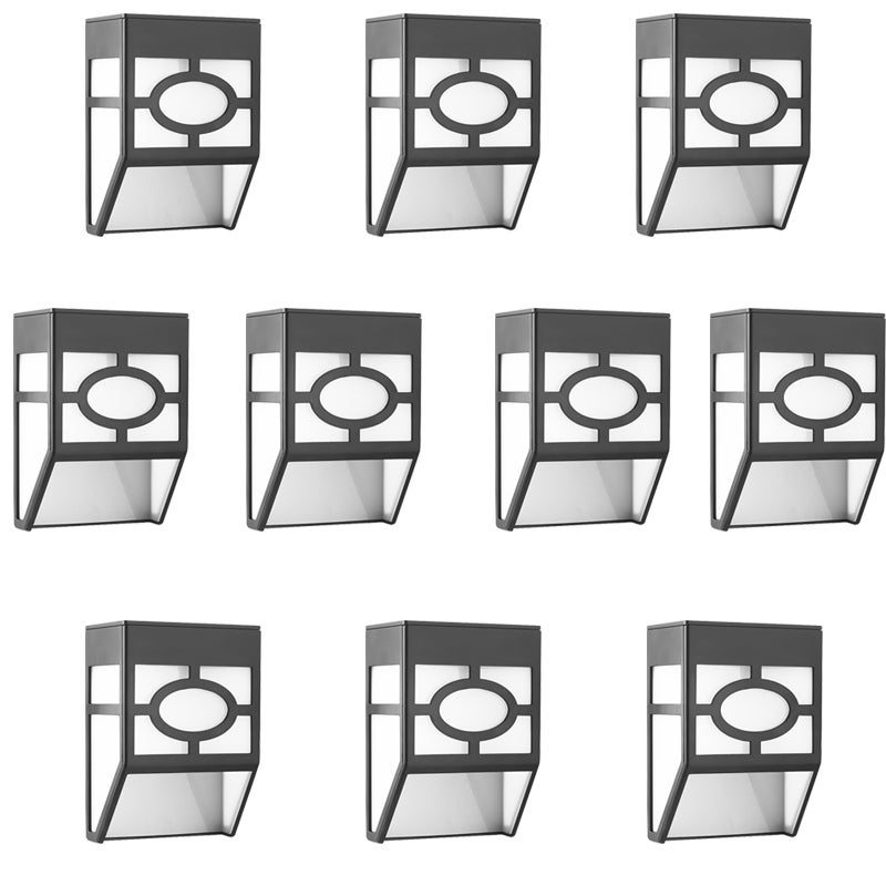 Zewnętrzna lampa ścienna z panelem słonecznym, 10 sztuk, solarna lampa ścienna 2LED ciepła + kolor (polikrystaliczna)