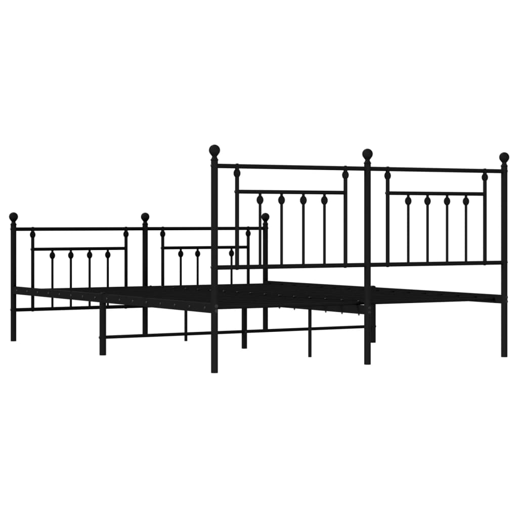 Estructura cama sin colchón con estribo metal negro 180x200 cm vidaXL - 7