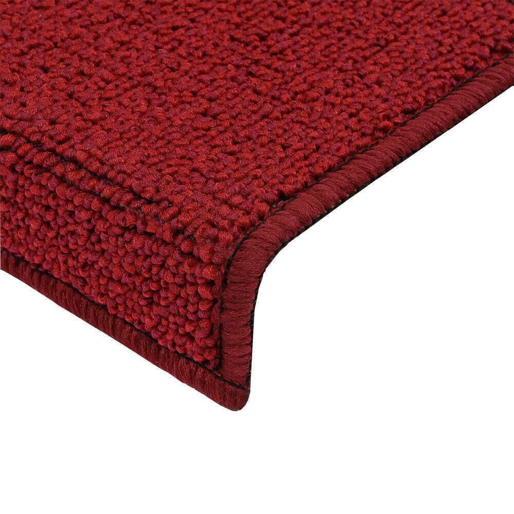 Tappetini Antiscivolo Per Scale – 4 Pezzi 25x100 Cm Rosso, Fondo In Gomma TPR, Adatti A Marmo E Legno, Lavabili E Tagliabili