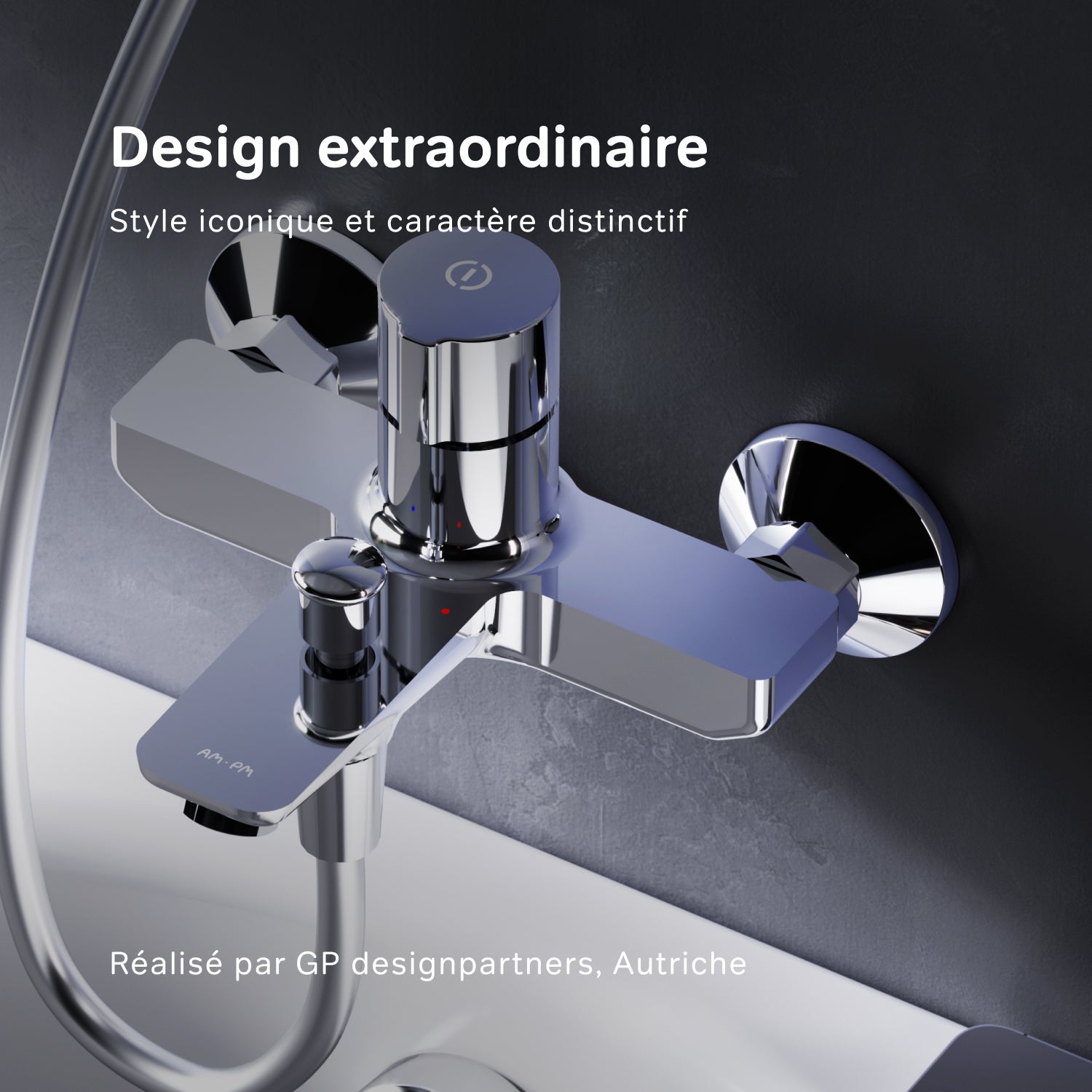Mitigeur de baignoire mécanique Robinet salle de bain, mitigeur de bain, Chromé X-Joy FXT10500 AM PM - 2