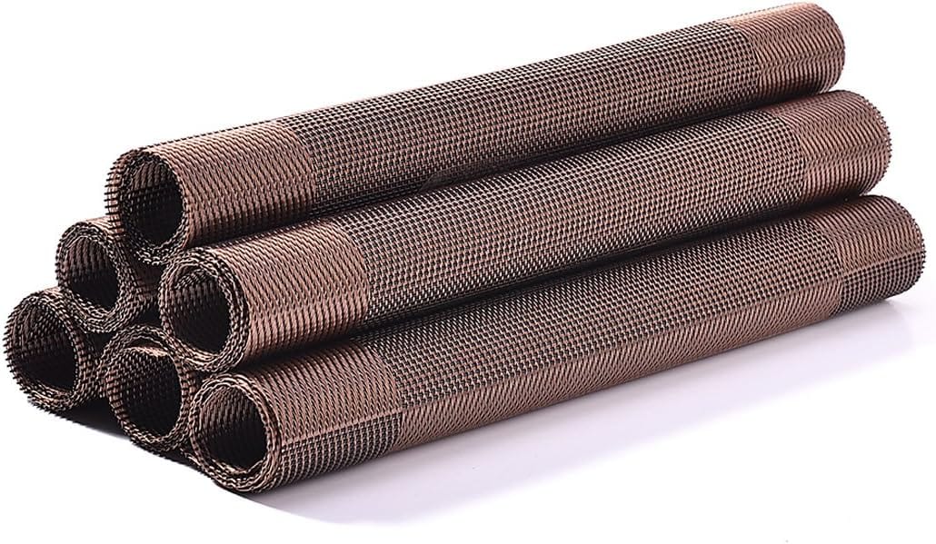 Zestaw 6 zmywalnych, antypoślizgowych podkładek z PVC – 30 x 45 cm – brązowy