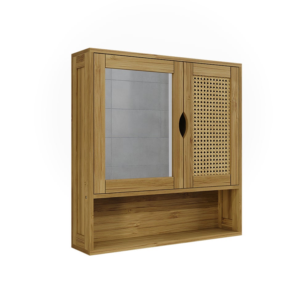 Vicco Szafka łazienkowa z lustrem Liora, Bambus, 56 x 58 cm z lustrem