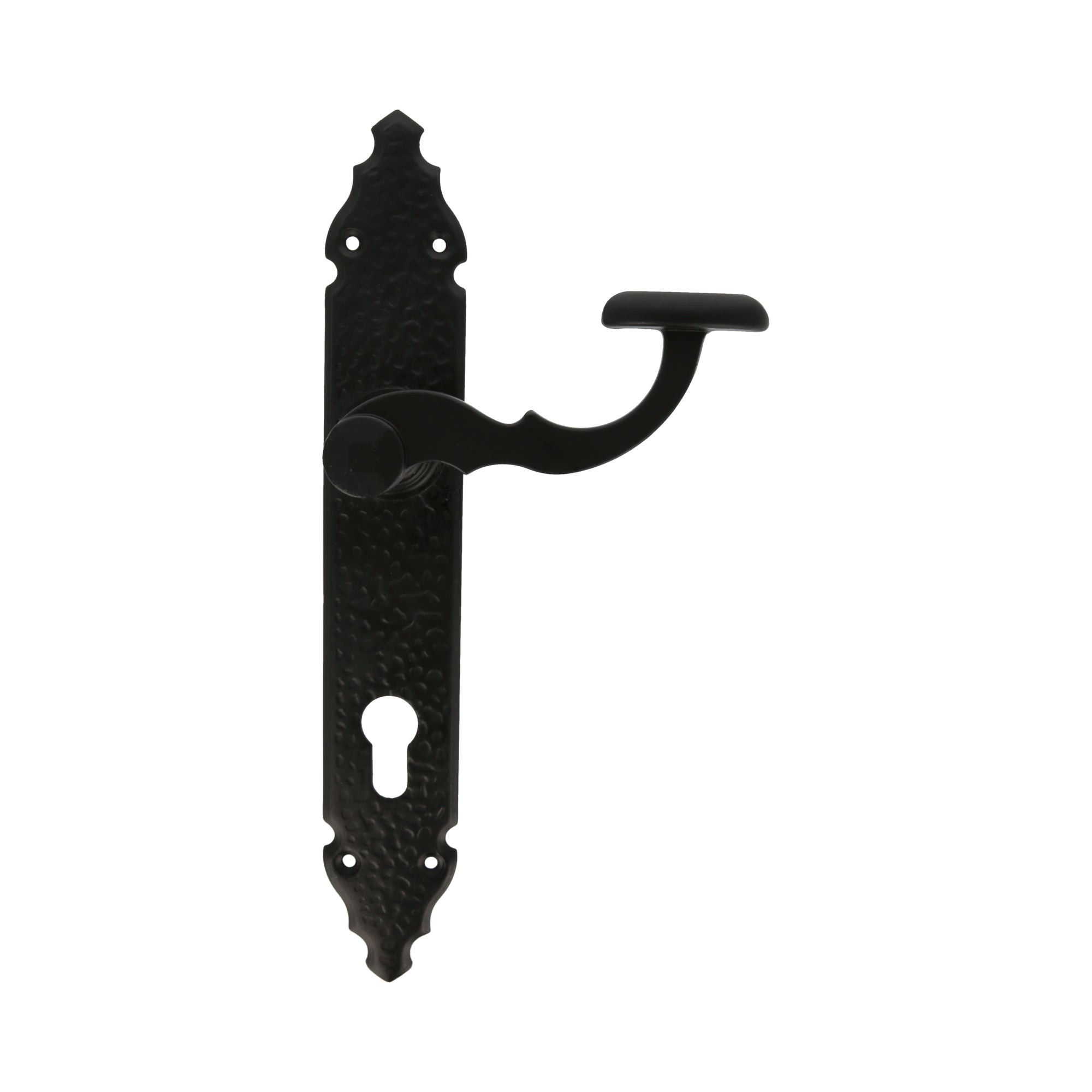 Amig Juego De 2 Manillas Para Puertas De Paso – Estilo Forja Negro, Bocallave 90mm, 280x45mm – Diseño Rústico Y Resistente (Zamak)
