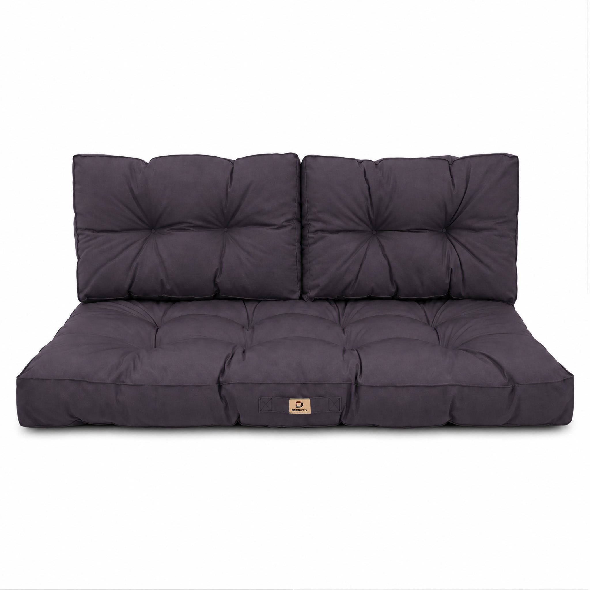 Coussins pour salon de jardin capitonné 120x60cm gris carbone - 7