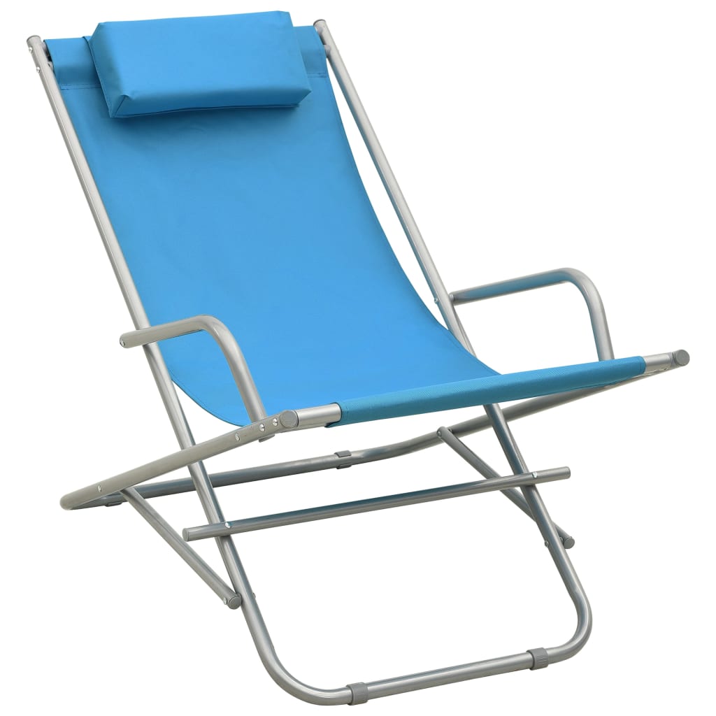 Chaises à bascule 2 pcs Acier Bleu - 2