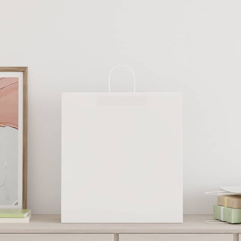 Torby papierowe 50 szt. z uchwytami białe 45x17x48 cm vidaXL