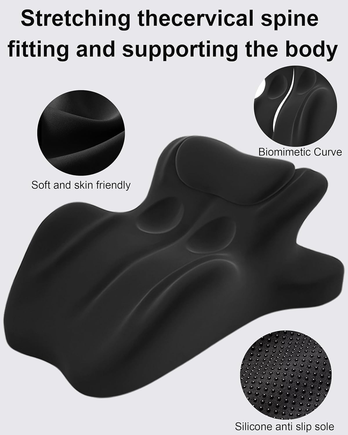 Oreiller ergonomique en mousse à mémoire de forme, oreiller de soutien intime pour couples, oreiller multifonctionnel (noir) - 5